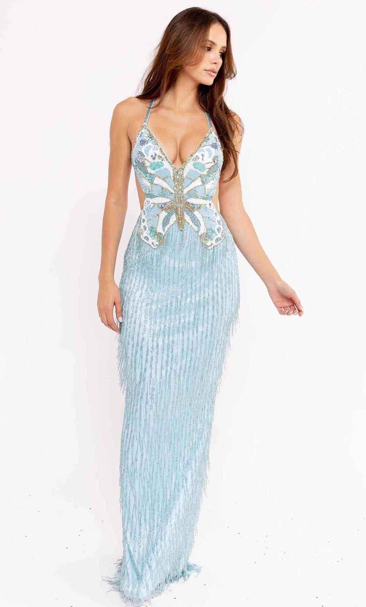Primavera Couture 3966 - Sleeveless Crisscross Back Prom Dress