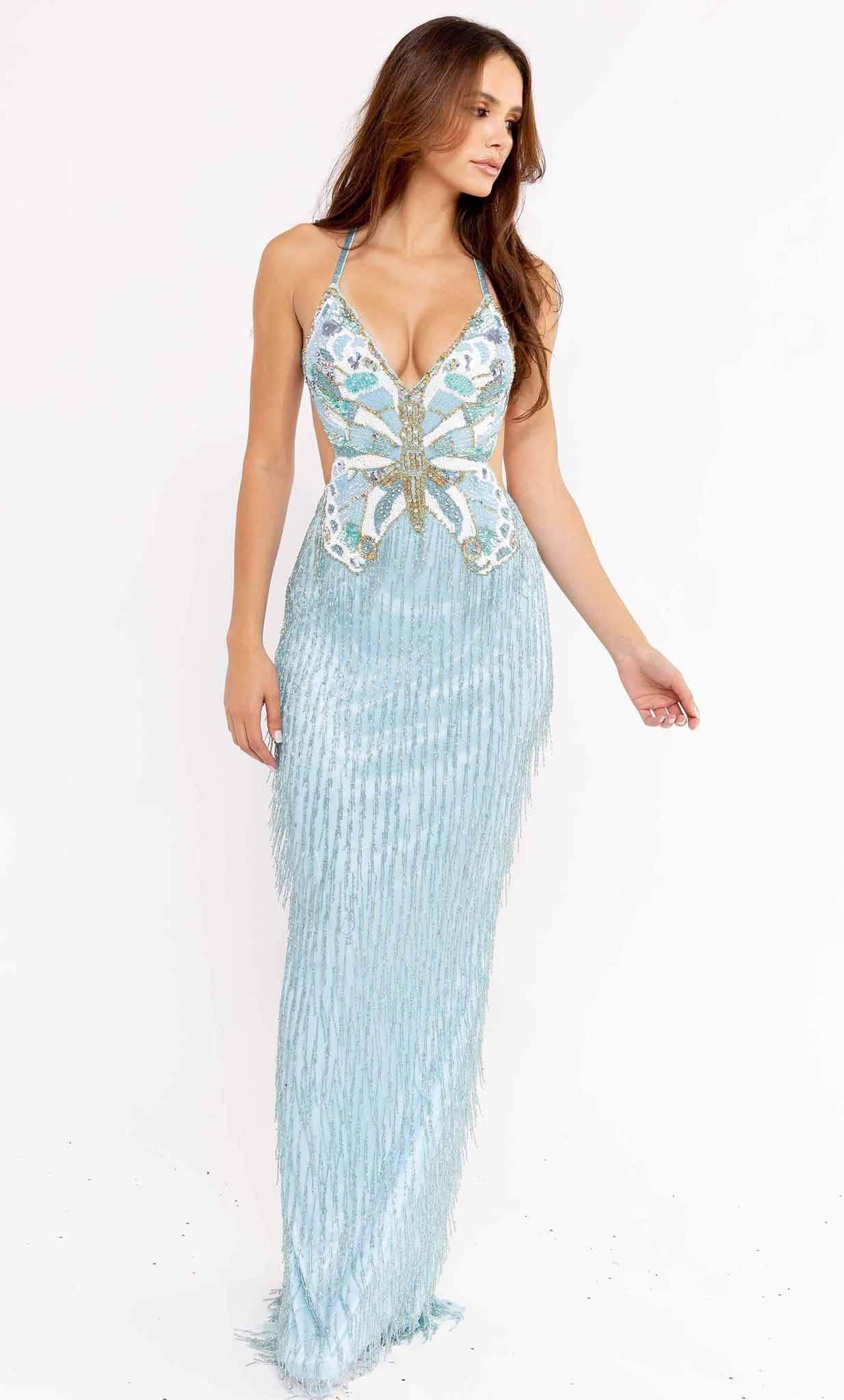 Primavera Couture 3966 - Sleeveless Crisscross Back Prom Dress - view 7
