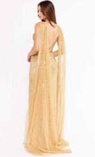 Primavera Couture 3971 - Sequined Prom Gown with Cape - back view