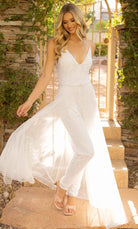 Primavera Couture 3973 - Open Strappy Back Beaded Jumpsuit - back view