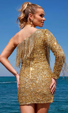 Primavera Couture 4003 - Bead Fringed Homecoming Dress - back view