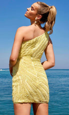Primavera Couture 4004 - Asymmetrical Feather Cocktail Dress - view 9