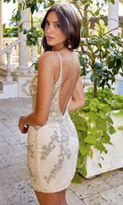 Primavera Couture 4012 - Sequin Sheer Inset Cocktail Dress