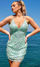 Primavera Couture 4013 - Fitted V-Neck Cocktail Dress - view 8