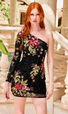 Primavera Couture 4014 - Floral Sequin Homecoming Dress - designer cocktail dress at Silhouette Dresses