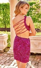 Primavera Couture 4015 - Asymmetrical Sequin Cocktail Dress - view 7