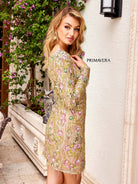 Primavera Couture 4020 - Floral Beaded Cocktail Dress