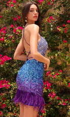 Primavera Couture 4023 - Scoop Feather Cocktail Dress - view 5