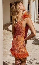 Primavera Couture 4029 - Feather Ornate Homecoming Dress
