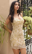 Primavera Couture 4040 - Floral Motif Homecoming Dress