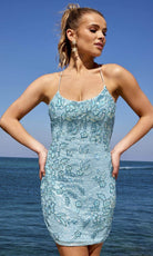 Primavera Couture 4040 - Floral Motif Homecoming Dress