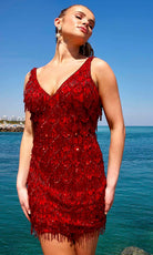 Primavera Couture 4042 - Scallop Embellished Homecoming Dress - view 4