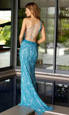 Primavera Couture 4101 - Fringed Cutout Prom Dress