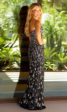Primavera Couture 4123 - Beaded Floral Prom Dress - back view