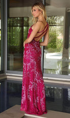 Primavera Couture 4124 - Asymmetric Neck Sequin Prom Gown - back view