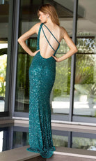 Primavera Couture 4139 - Distinct Slit Sequin Prom Dress
