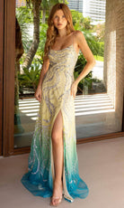 Primavera Couture 4146 - Beaded Scoop Ombre Prom Gown