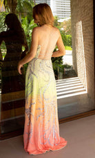 Primavera Couture 4146 - Beaded Scoop Ombre Prom Gown