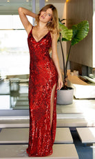 Primavera Couture 4159 - Sequin Wave Motif Prom Dress - back view