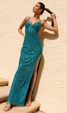Primavera Couture 4159 - Sequin Wave Motif Prom Dress - view 6