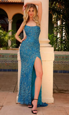 Primavera Couture 4168 - Sequined Lace Up Prom Dress - view 4