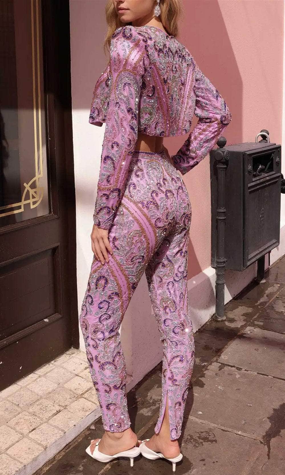Primavera Couture 4174 - Sweetheart Three Piece Pantsuit - detail view
