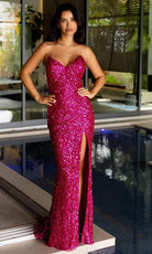 Primavera Couture 4192 - Strapless Sequin Prom Dress - back view