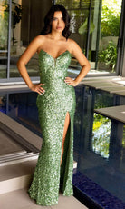 Primavera Couture 4192 - Strapless Sequin Prom Dress - view 8