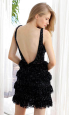 Primavera Couture 4203 - Ruffled V-Neck Cocktail Dress