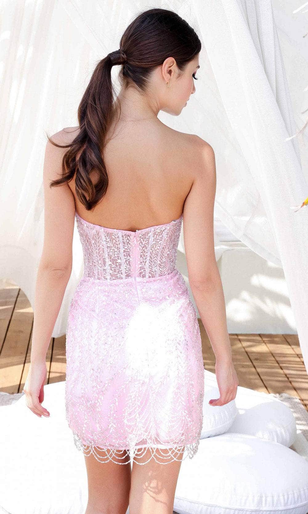 Primavera Couture 4213 - Strapless Sequins Cocktail Dress - view 4
