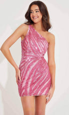 Primavera Couture 4214 - Asymmetrical Fitted Cocktail Dress