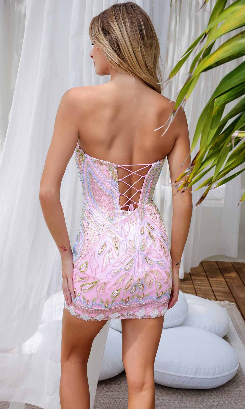 Primavera Couture 4219 - Scoop Neck Beaded Cocktail Dress - view 5