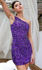 Primavera Couture 4221 - Asymmetrical Sequin Cocktail Dress - view 10