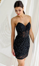 Primavera Couture 4222 - Sequin Sweetheart Cocktail Dress - designer homecoming dress at Silhouette Dresses
