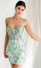 Primavera Couture 4226 - Plunging Neckline Beaded Cocktail Dress - view 4