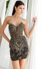 Primavera Couture 4226 - Plunging Neckline Beaded Cocktail Dress - back view
