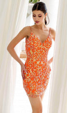Primavera Couture 4230 - V-Neck Open Back Cocktail Dress