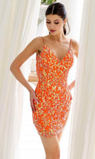 Primavera Couture 4230 - V-Neck Open Back Cocktail Dress - detail view