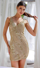 Primavera Couture 4249 - V-Neck Embellished Cocktail Dress - view 4