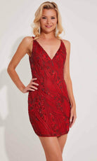 Primavera Couture 4249 - V-Neck Embellished Cocktail Dress - view 6
