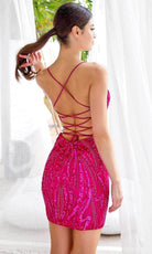 Primavera Couture 4250 - V-Neck Sequin Embellished Cocktail Dress