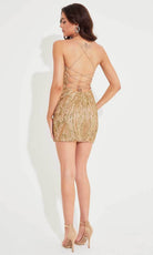 Primavera Couture 4250 - V-Neck Sequin Embellished Cocktail Dress