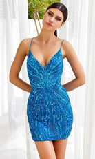 Primavera Couture 4250 - V-Neck Sequin Embellished Cocktail Dress - view 6