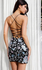 Primavera Couture 4257 - Sequin Floral Patter Cocktail Dress