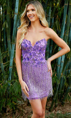 Primavera Couture 4258 - Fringe Embellished Strapless Cocktail Dress - view 6