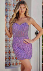 Primavera Couture 4268 - Fully Beaded Sweetheart Cocktail Dress - back view