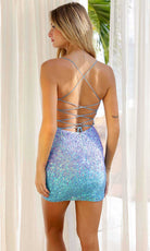 Primavera Couture 4270 - Sequined Fitted Bodice Cocktail Dress - back view