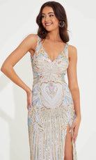 Primavera Couture 4299 - Scallop V-Neck Prom Dress - view 5