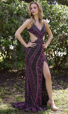 Primavera Couture 4308 - Cutout Waist Beaded Ornate Prom Dress