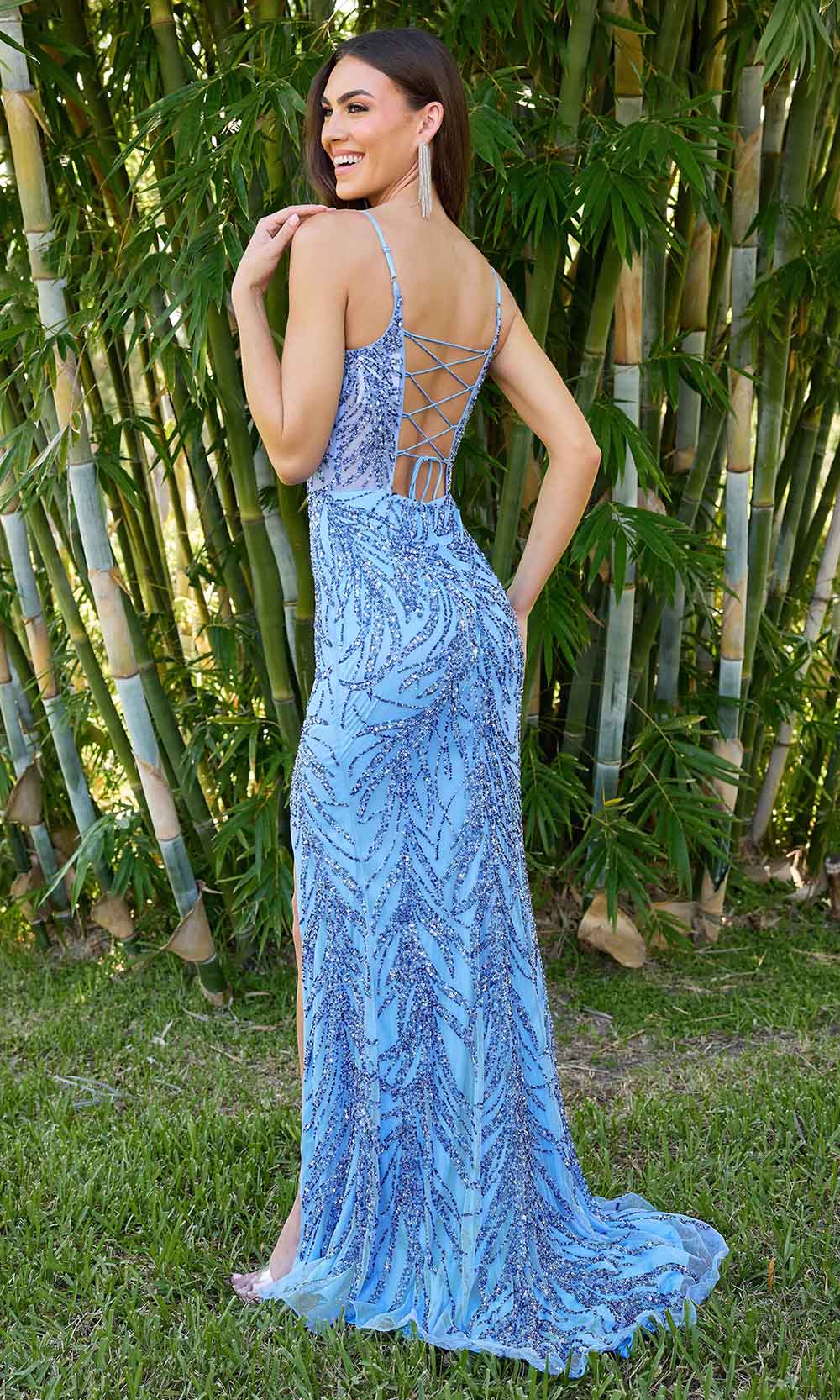 Primavera Couture 4310 - Scoop Neck Beaded Prom Dress - detail view